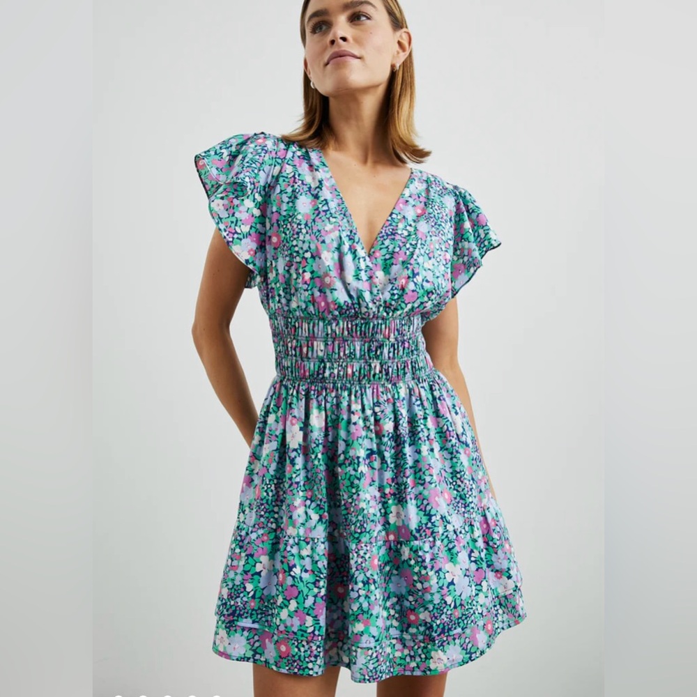 NWT Rails Kimora Cotton Mini Dress in Navy Leilani Floral - Picture 2 of 10